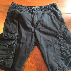Lee Black Cargo Shorts Size: 30 Waist